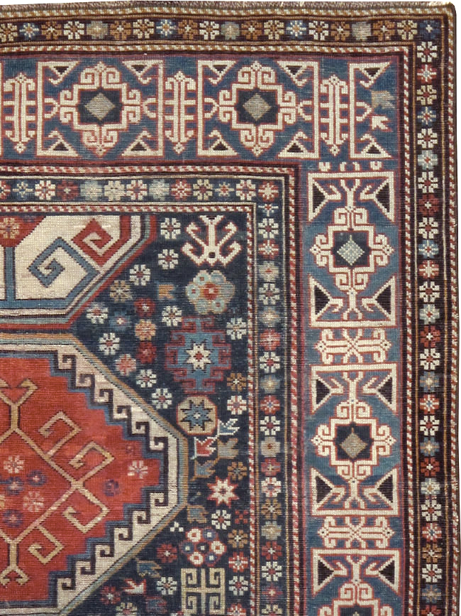Antique Caucasian Shirvan Rug, No.8687 - Staging