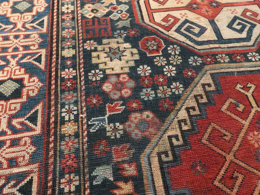 Antique Caucasian Shirvan Rug, No.8687 - Staging