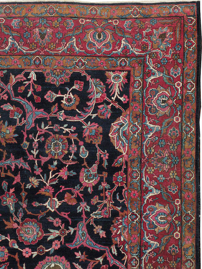 Antique Persian Lavar Kerman Carpet, No.8700 - Staging