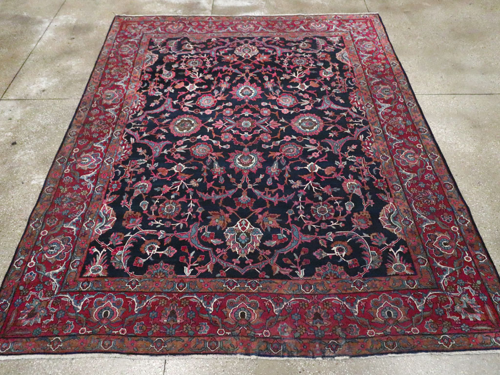 Antique Persian Lavar Kerman Carpet, No.8700 - Staging