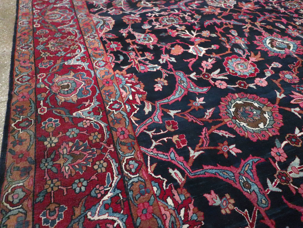 Antique Persian Lavar Kerman Carpet, No.8700 - Staging