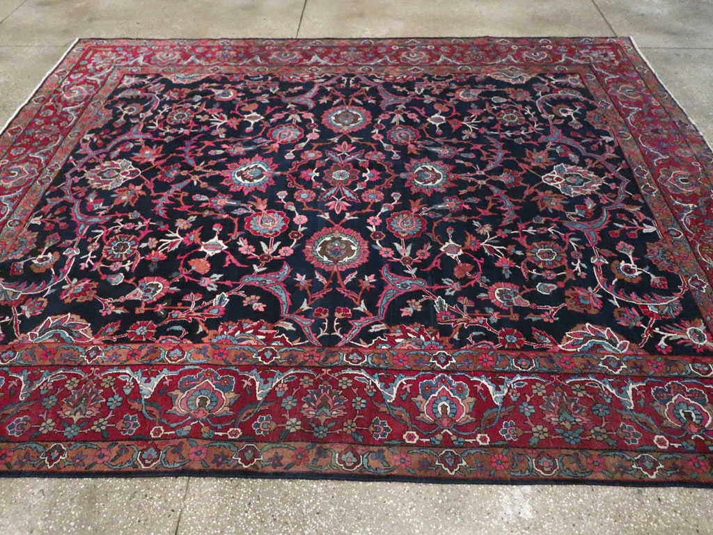 Antique Persian Lavar Kerman Carpet, No.8700 - Staging