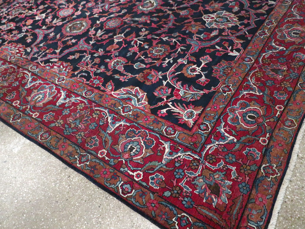 Antique Persian Lavar Kerman Carpet, No.8700 - Staging