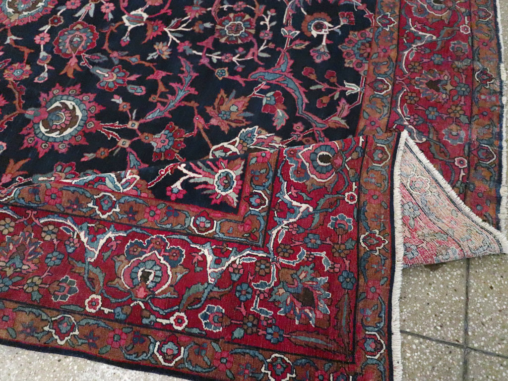 Antique Persian Lavar Kerman Carpet, No.8700 - Staging