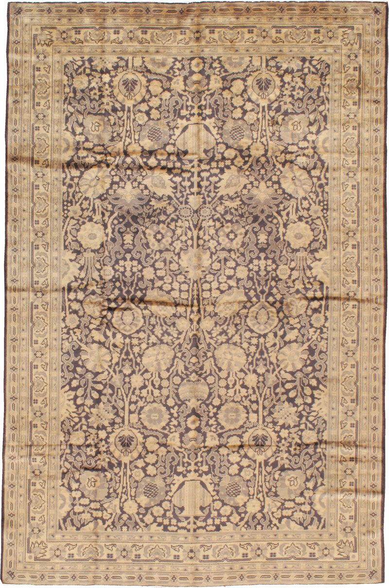 Vintage Indian Lahore Accent Carpet, No.8702 - Staging