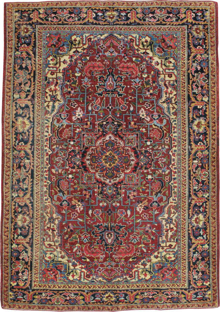 Vintage Persian Heriz Carpet, No.8713 - Staging