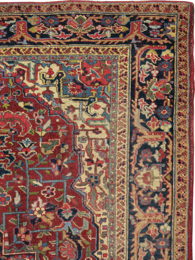 Vintage Persian Heriz Carpet, No.8713 - Staging