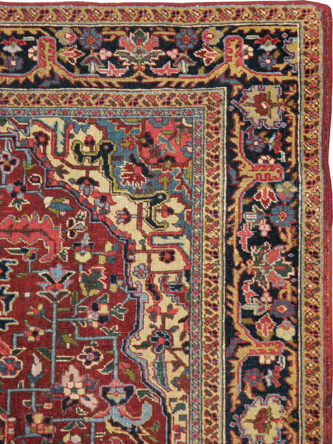 Vintage Persian Heriz Carpet, No.8713 - Staging
