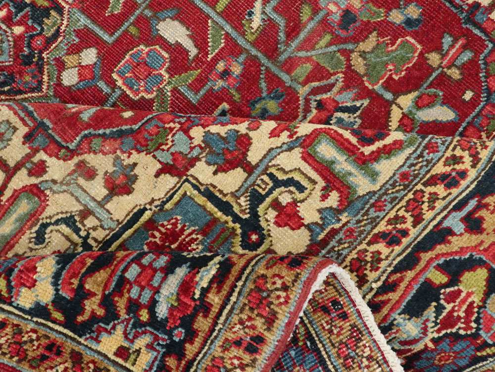 Vintage Persian Heriz Carpet, No.8713 - Staging