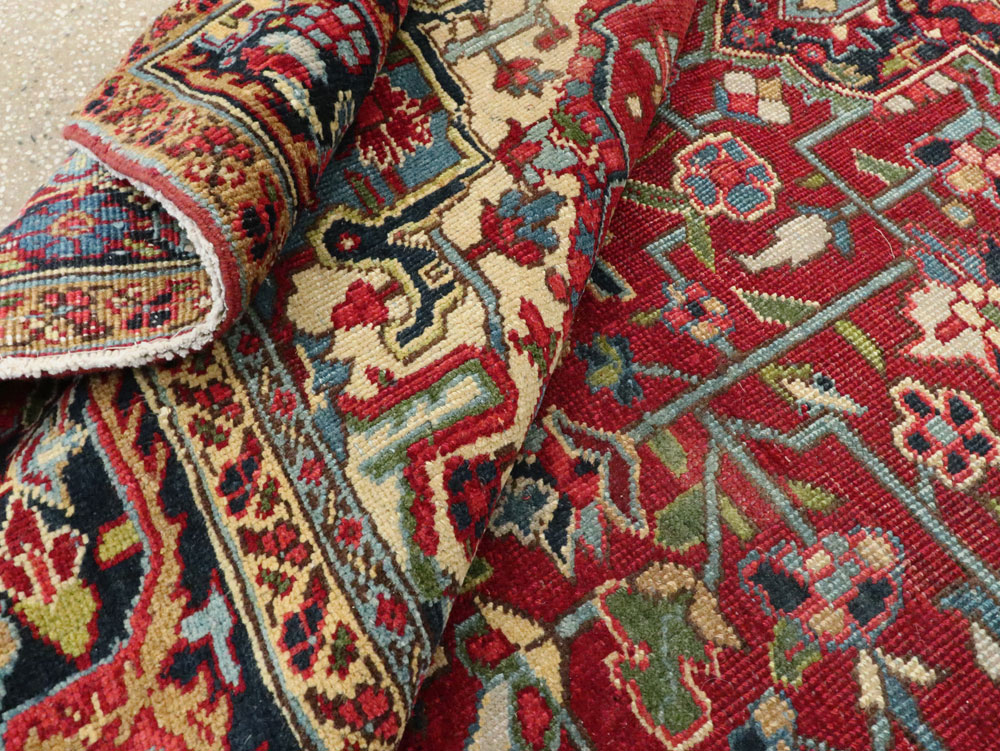 Vintage Persian Heriz Carpet, No.8713 - Staging