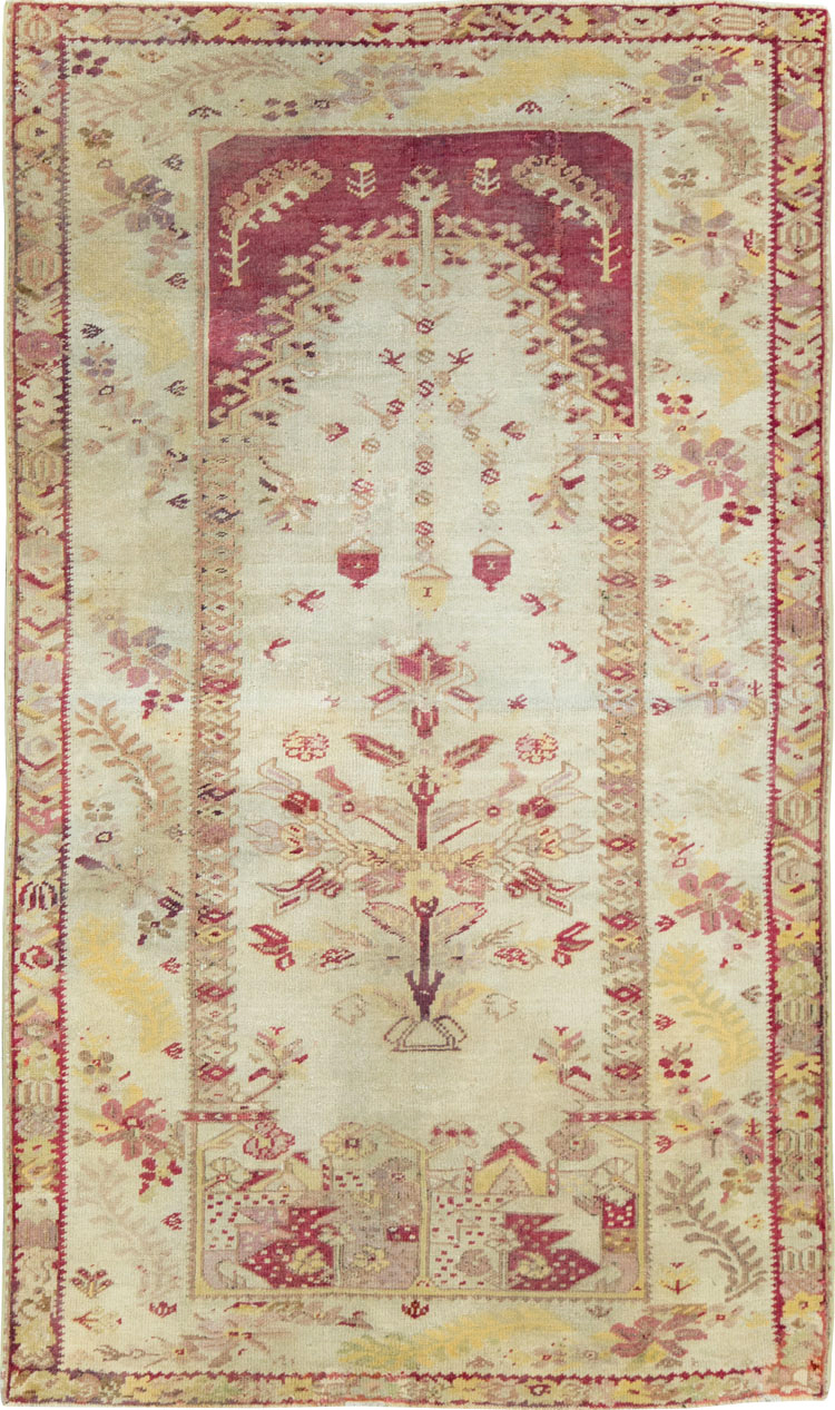 Antique Turkish Ghiordes Rug, No.8740 - Staging