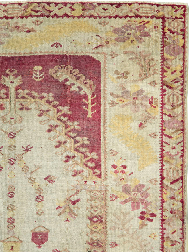 Antique Turkish Ghiordes Rug, No.8740 - Staging