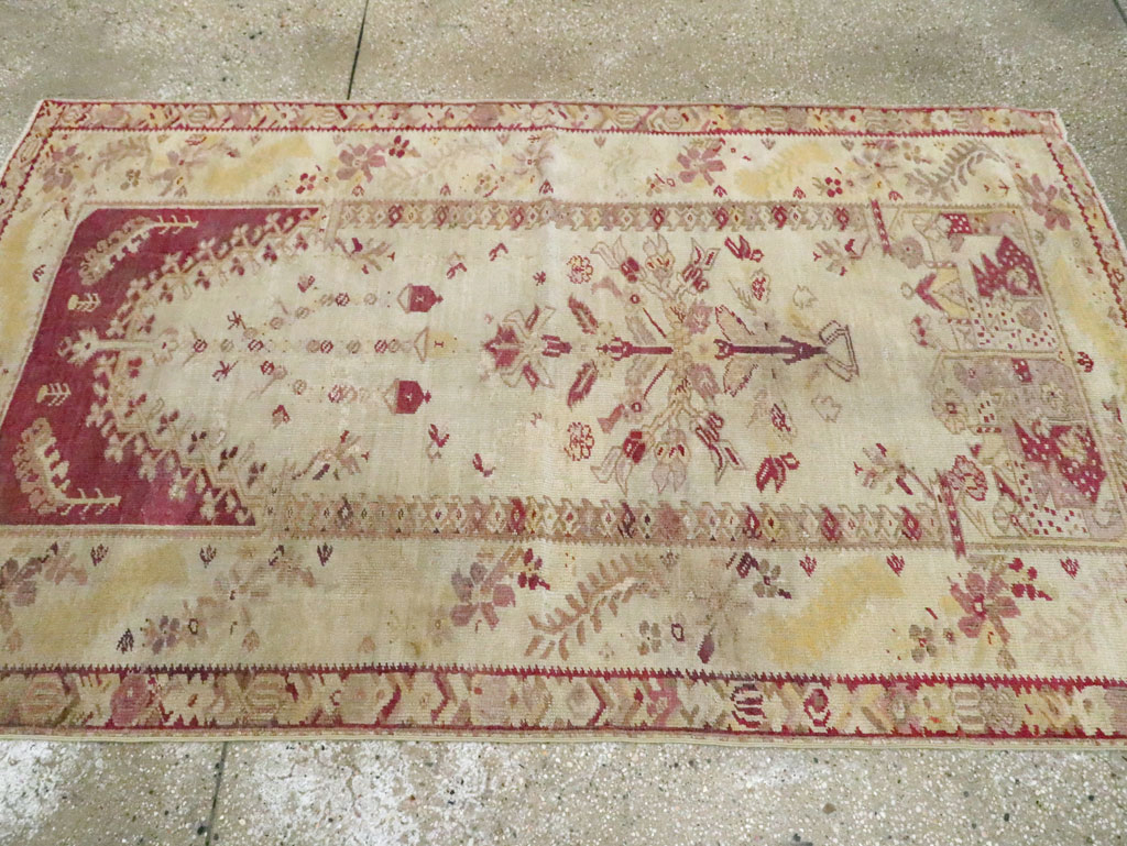 Antique Turkish Ghiordes Rug, No.8740 - Staging