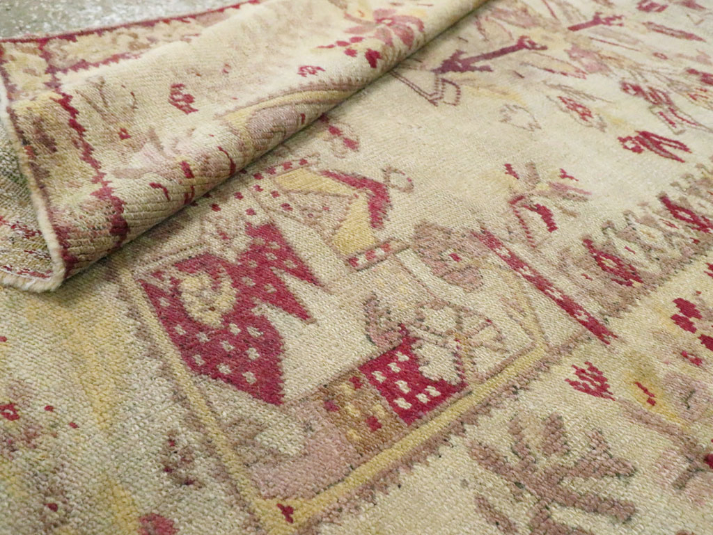 Antique Turkish Ghiordes Rug, No.8740 - Staging