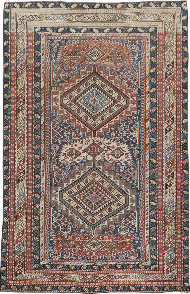 Antique Caucasian Shirvan Rug, No.8742 - Staging