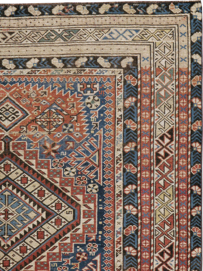 Antique Caucasian Shirvan Rug, No.8742 - Staging