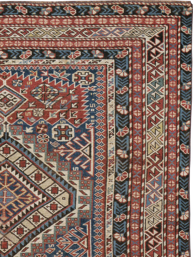 Antique Caucasian Shirvan Rug, No.8742 - Staging