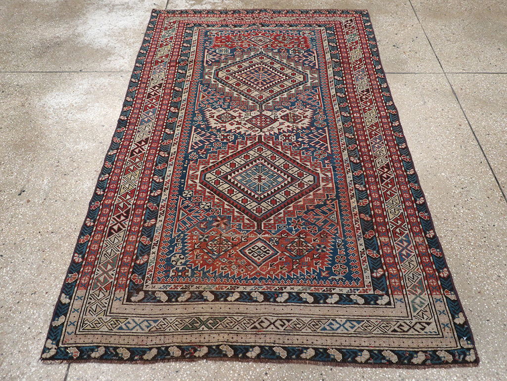 Antique Caucasian Shirvan Rug, No.8742 - Staging