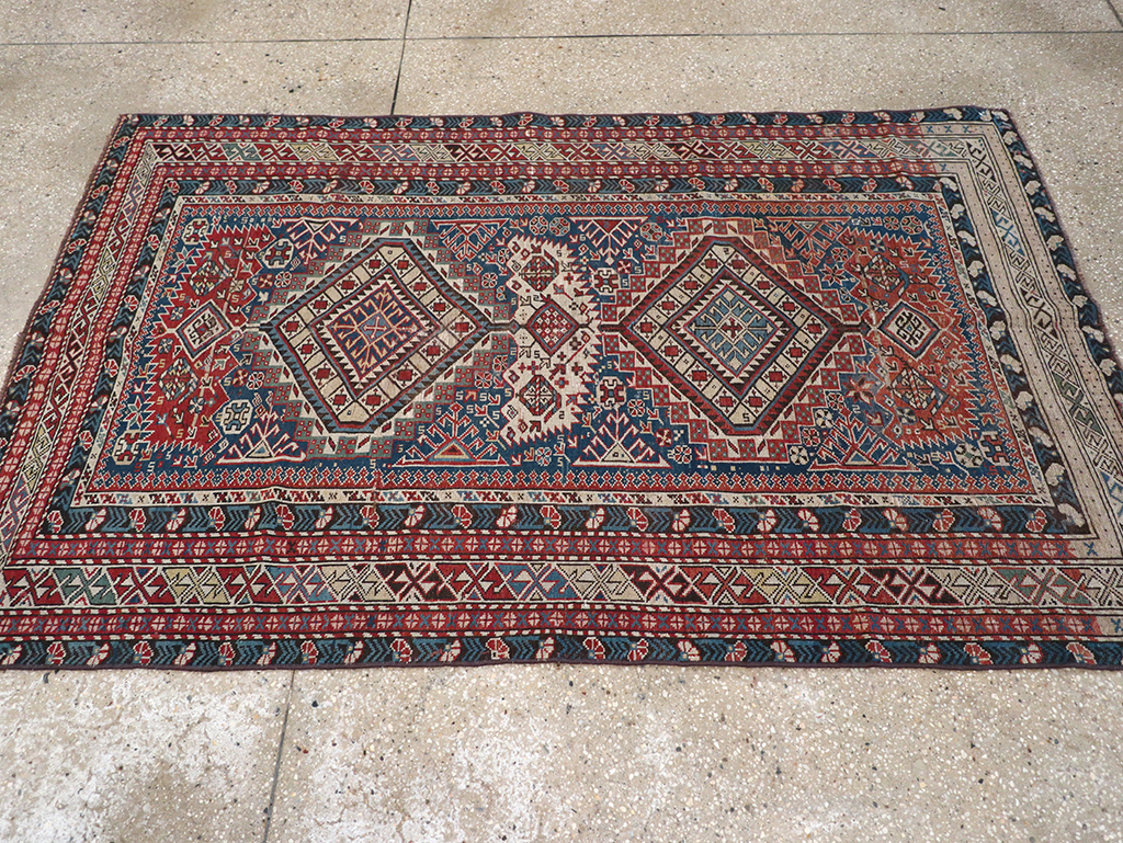 Antique Caucasian Shirvan Rug, No.8742 - Staging