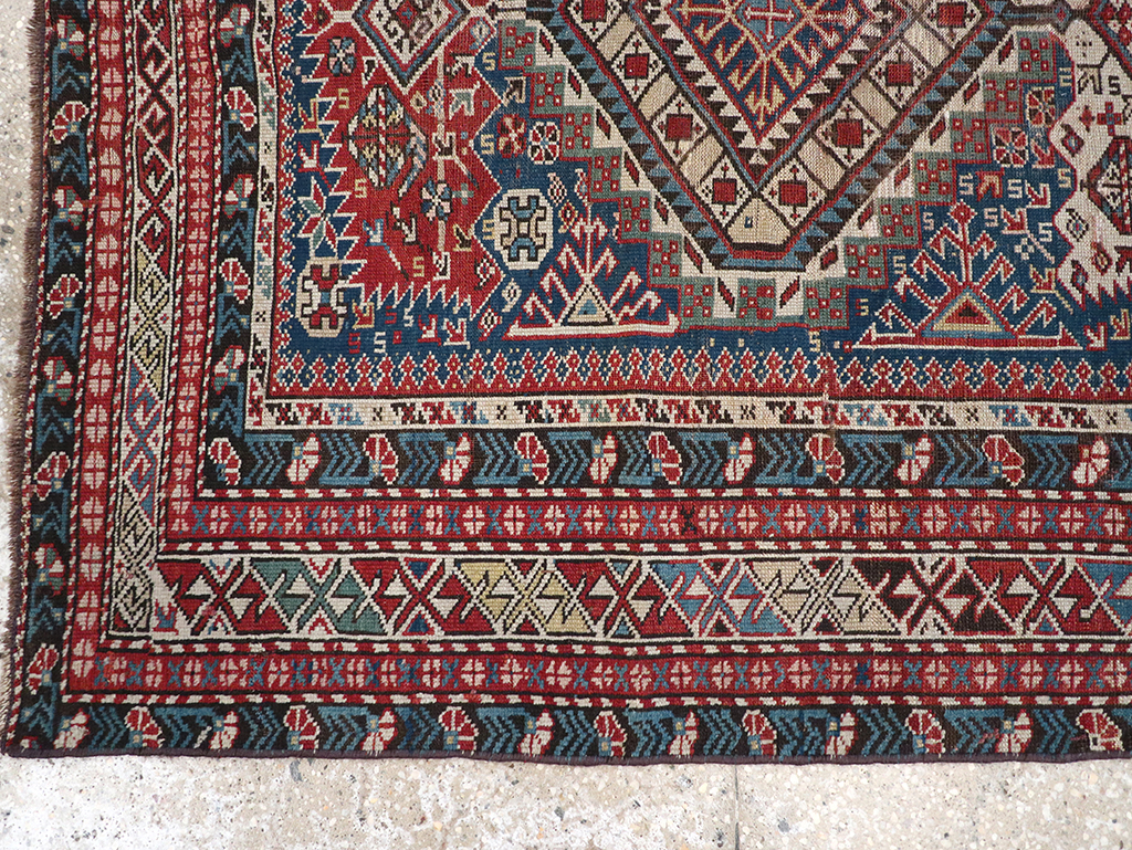 Antique Caucasian Shirvan Rug, No.8742 - Staging
