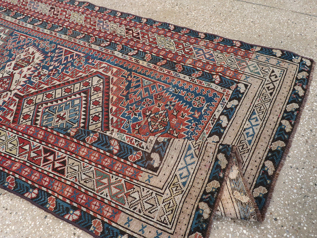 Antique Caucasian Shirvan Rug, No.8742 - Staging