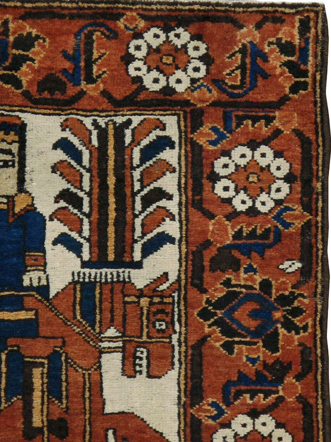 Vintage Bakhtiari Pictorial Rug, No.8750 - Staging