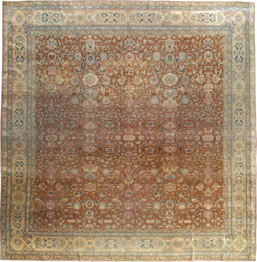 Antique Turkish Herekeh Square Carpet, No.8786 - Staging