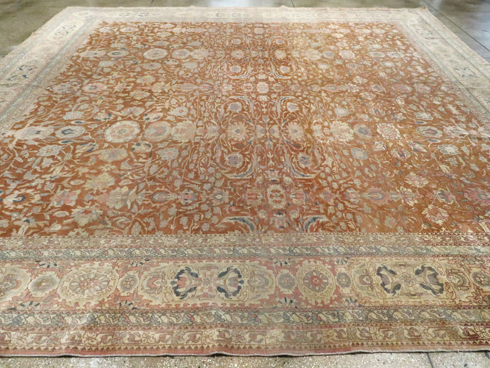 Antique Turkish Herekeh Square Carpet, No.8786 - Staging