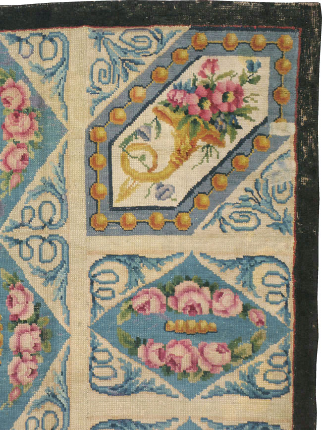 Antique European Savonnerie Carpet, No.8787 - Staging