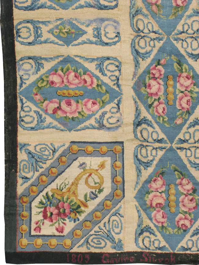 Antique European Savonnerie Carpet, No.8787 - Staging