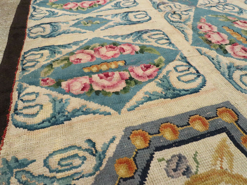 Antique European Savonnerie Carpet, No.8787 - Staging