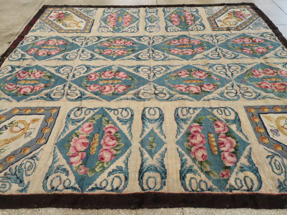 Antique European Savonnerie Carpet, No.8787 - Staging