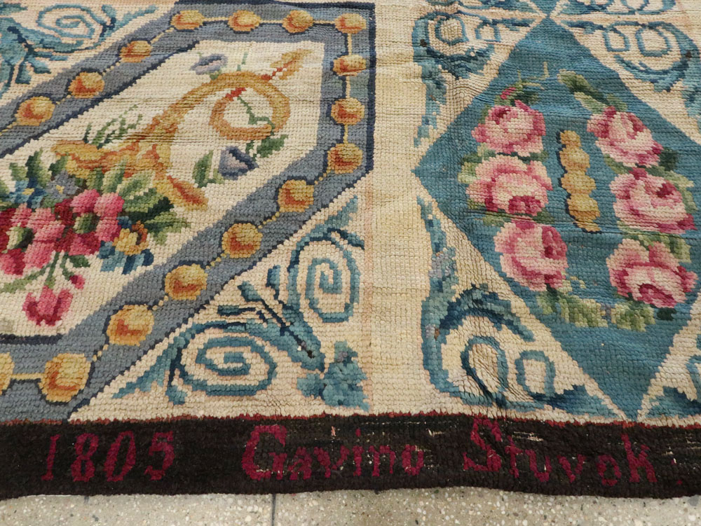 Antique European Savonnerie Carpet, No.8787 - Staging