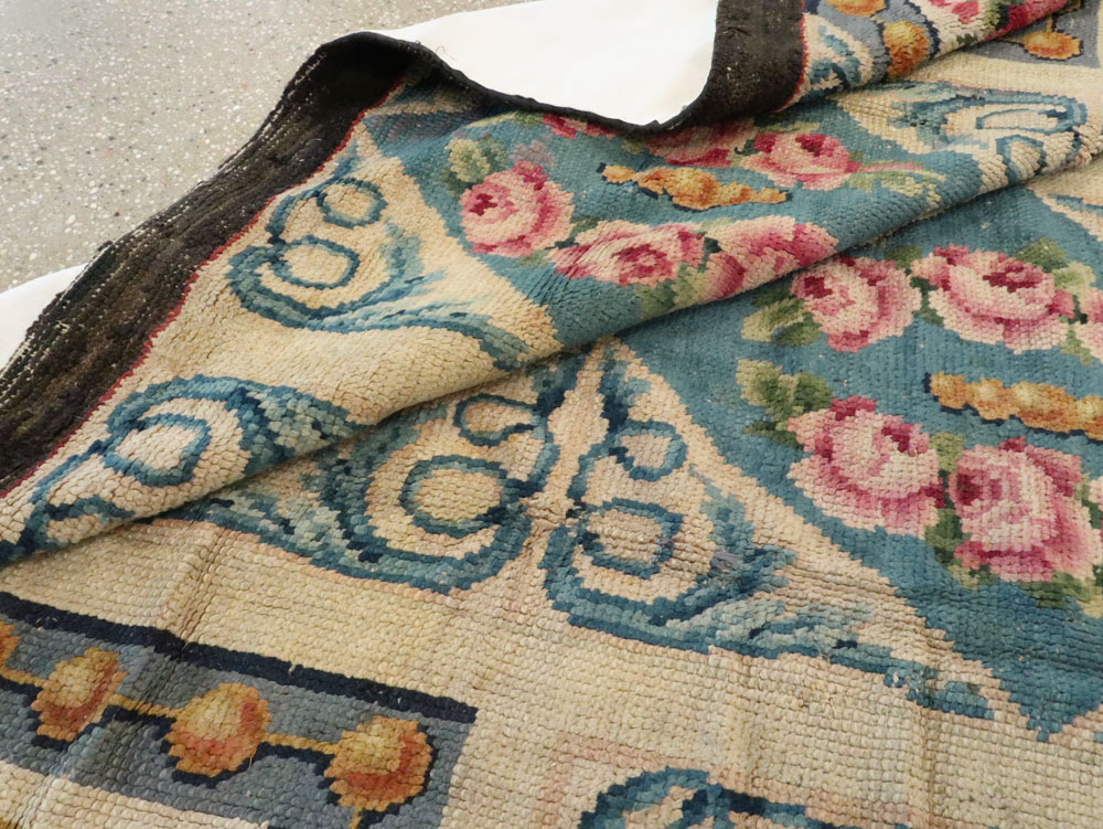 Antique European Savonnerie Carpet, No.8787 - Staging