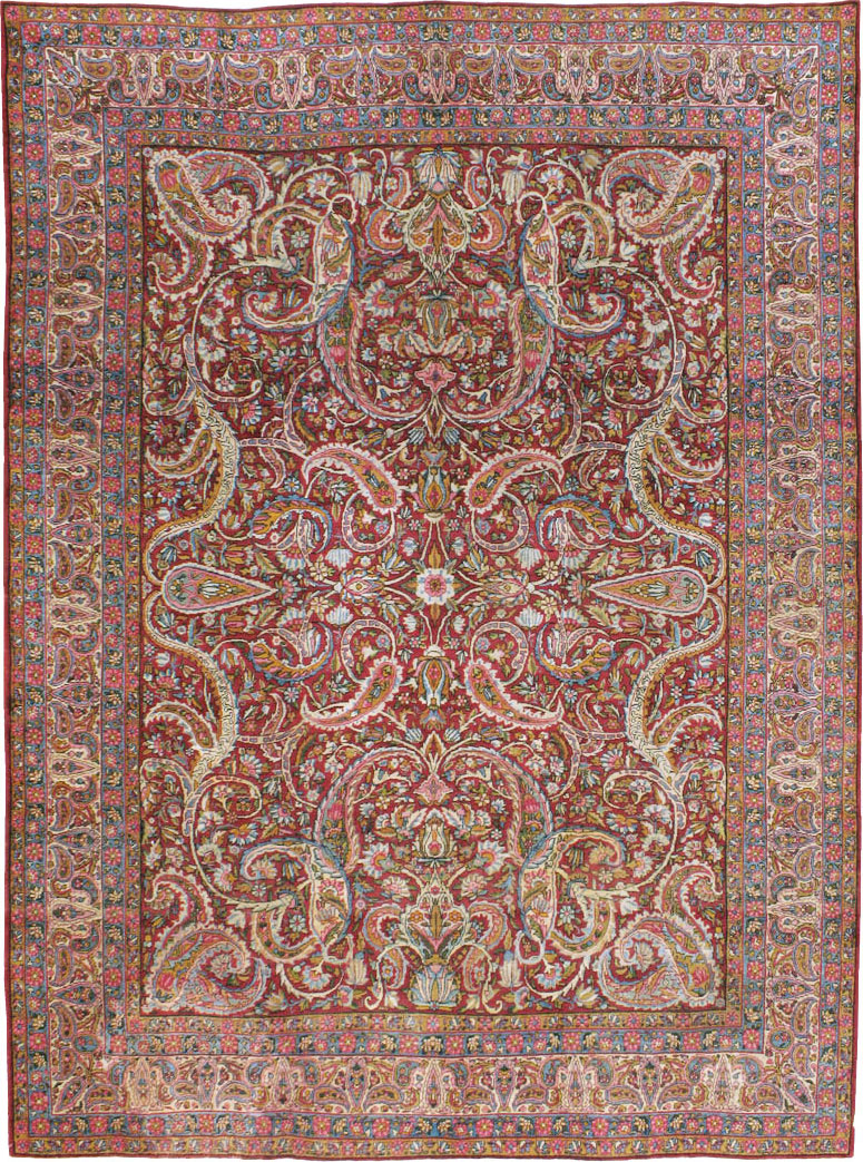 Antique Persian Lavar Kerman Carpet, No.8798 - Staging