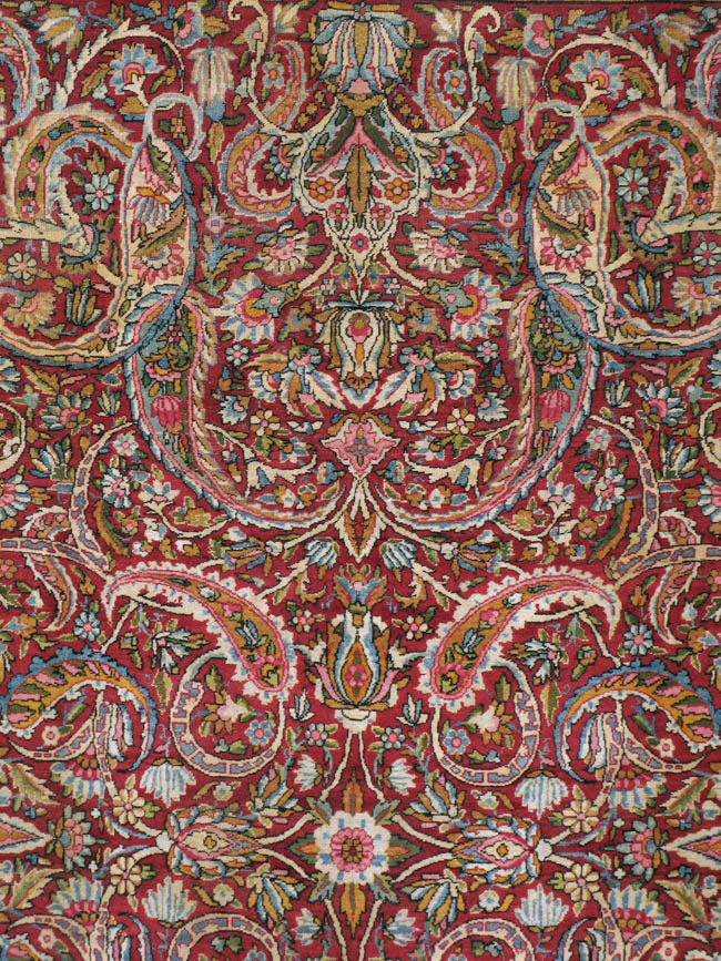 Antique Persian Lavar Kerman Carpet, No.8798 - Staging