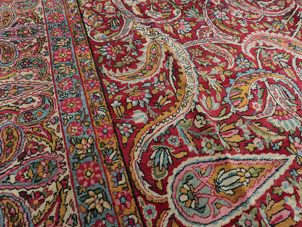 Antique Persian Lavar Kerman Carpet, No.8798 - Staging