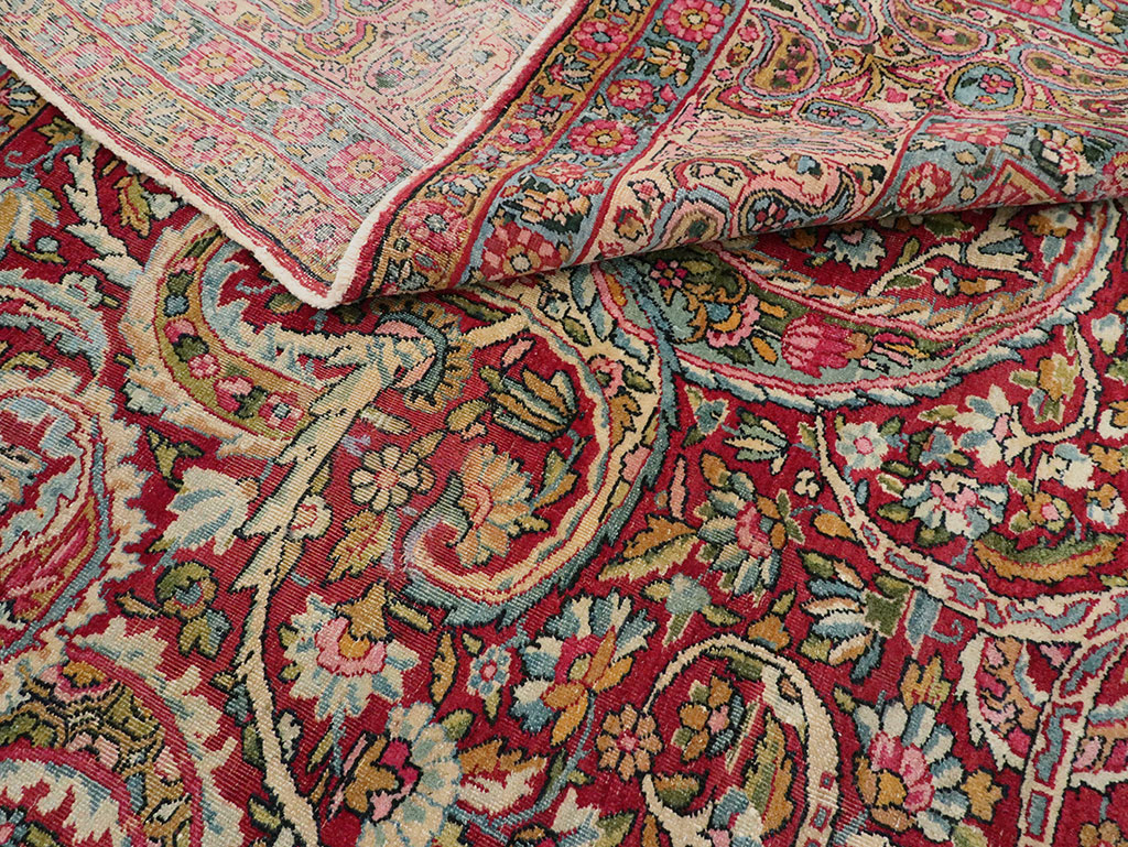 Antique Persian Lavar Kerman Carpet, No.8798 - Staging