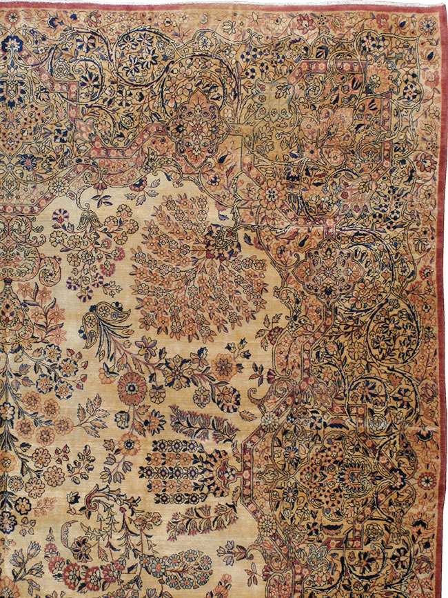 Vintage Persian Kerman Carpet, No.8822 - Staging