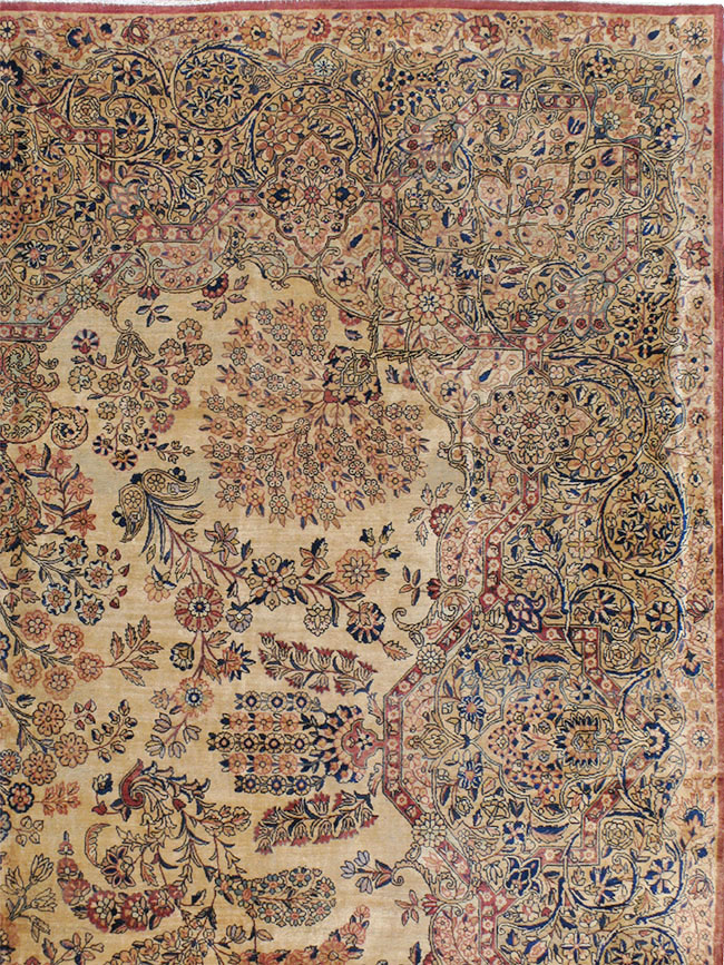 Vintage Persian Kerman Carpet, No.8822 - Staging