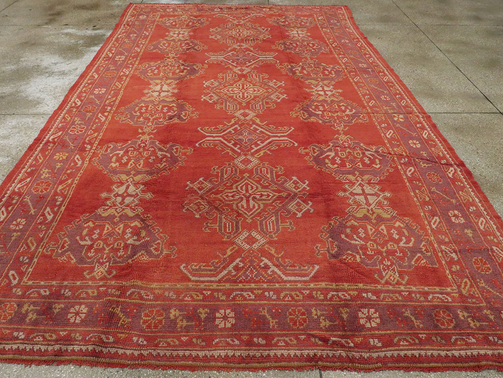 Vintage Turkish Oushak Carpet, No.8831 - Staging