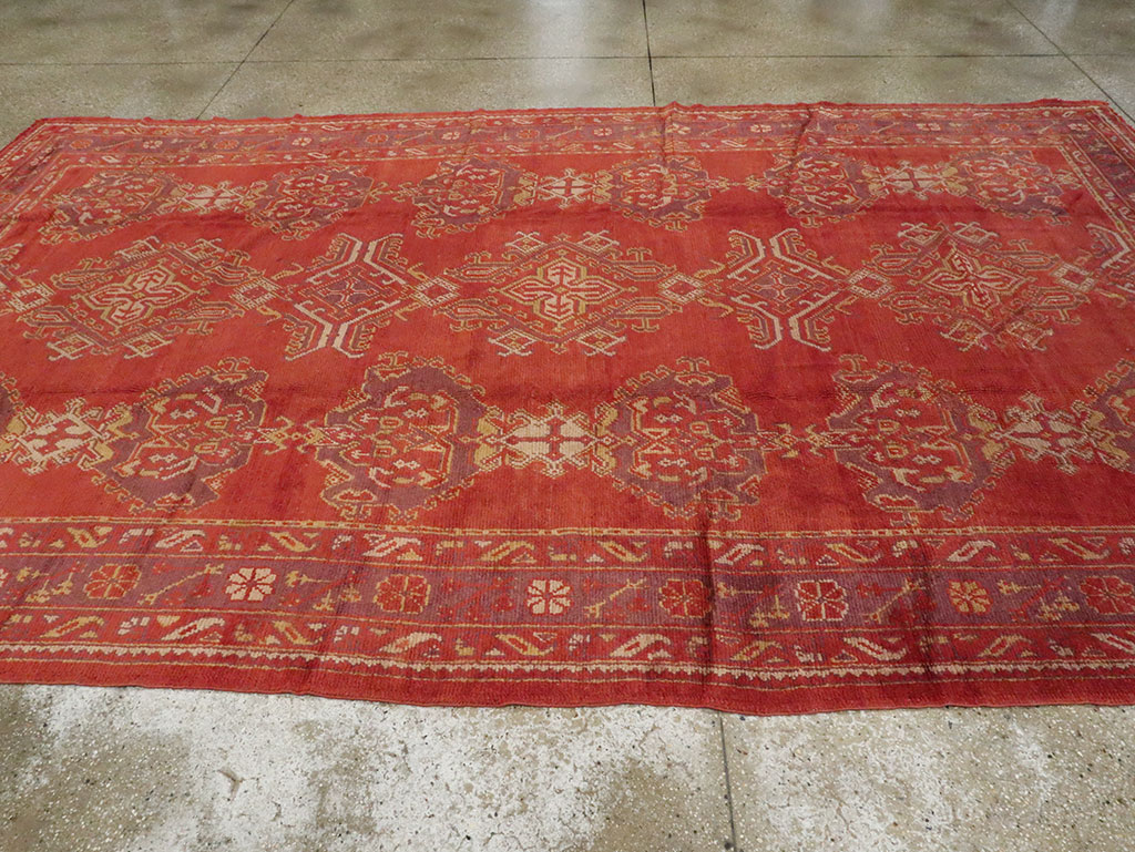 Vintage Turkish Oushak Carpet, No.8831 - Staging