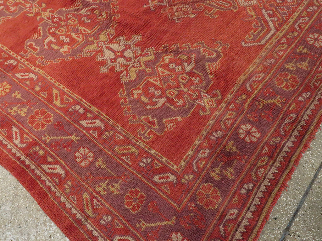 Vintage Turkish Oushak Carpet, No.8831 - Staging
