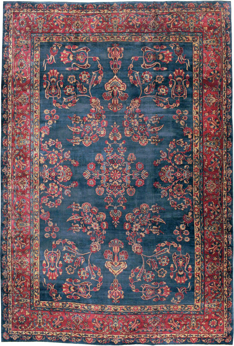 Antique Persian Lavar Kerman Carpet, No.8832 - Staging