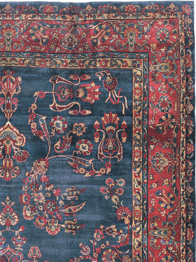 Antique Persian Lavar Kerman Carpet, No.8832 - Staging