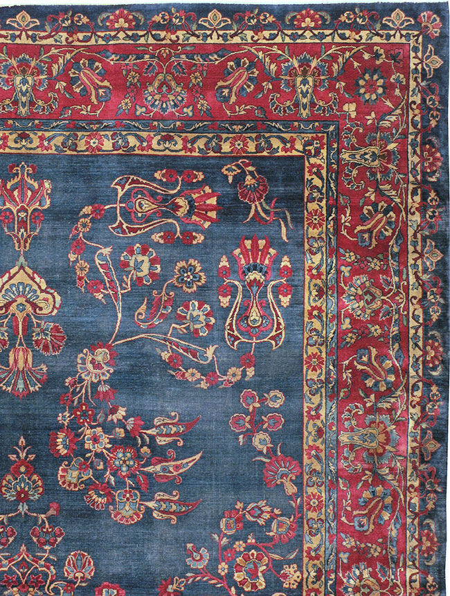 Antique Persian Lavar Kerman Carpet, No.8832 - Staging