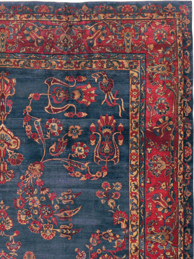 Antique Persian Lavar Kerman Carpet, No.8832 - Staging