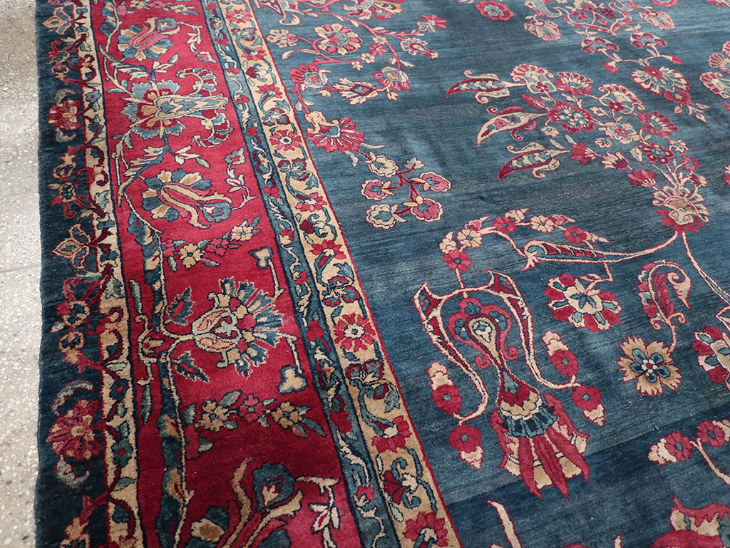 Antique Persian Lavar Kerman Carpet, No.8832 - Staging