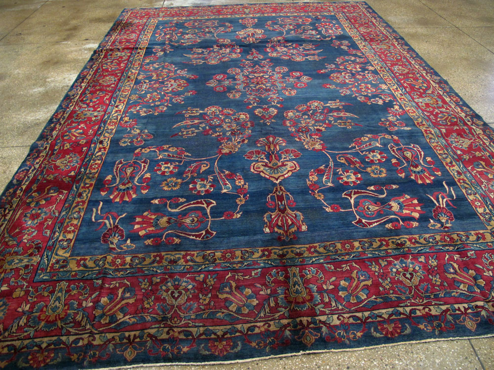 Antique Persian Lavar Kerman Carpet, No.8832 - Staging