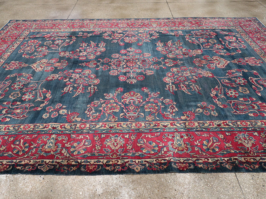 Antique Persian Lavar Kerman Carpet, No.8832 - Staging